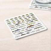 Nordamerikanische Süßwasserfischgruppe Rechteckiger Pappuntersetzer (angewinkelt)