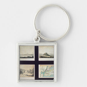 Nordamerikanische Szenen und eine Karte von New Schlüsselanhänger