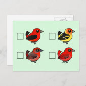 Nordamerikanische Tanager-Checkliste Postkarte (Vorne/Hinten)