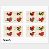 Nordamerikanische Tanager-Checkliste Rechteckiger Aufkleber (Blatt)