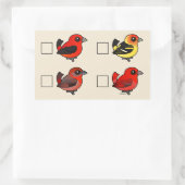 Nordamerikanische Tanager-Checkliste Rechteckiger Aufkleber (Tasche)