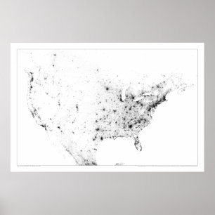 Nordamerikanische Volkszählung Dotmap Poster