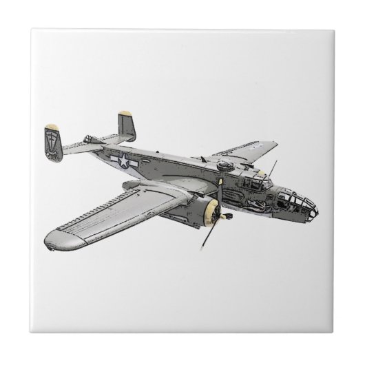 Nordamerikanischer B-25 Mitchell Bomber Fliese (Vorderseite)