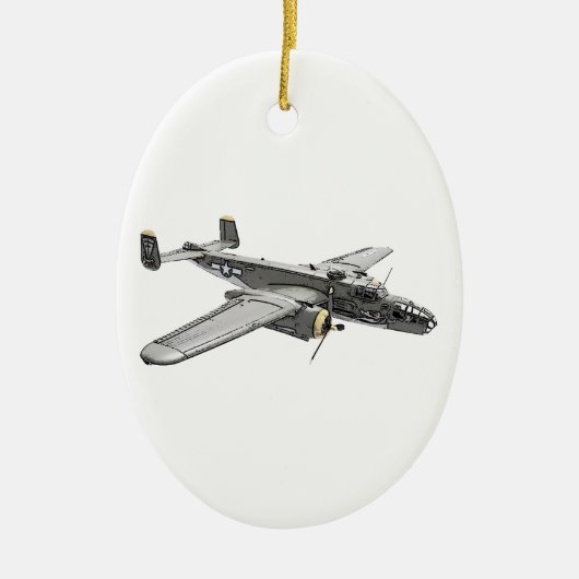Nordamerikanischer B-25 Mitchell Bomber Keramikornament (Vorne)