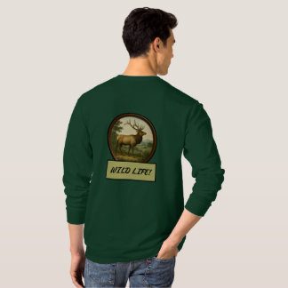 Nordamerikanischer Elch Deep Forest Long Sleeve T-Shirt