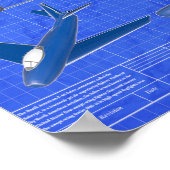 Nordamerikanischer F-86 Säbelblueprint Poster (Ecke)