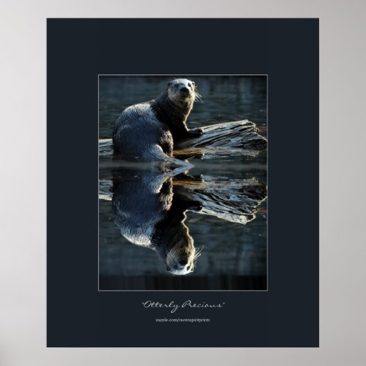 Nordamerikanischer Fluss Otter auf einem Log Wildl Poster (Vorne)