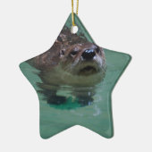 Nordamerikanischer Fluss-Otter Keramik Ornament (Links)