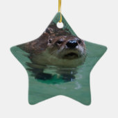 Nordamerikanischer Fluss-Otter Keramik Ornament (Hinten)