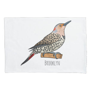 Nordamerikanischer Goldspecht-Vogel-Cartoon-Illust Kissenbezug