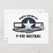Nordamerikanischer P-51D Mustang Postkarte (Vorne/Hinten)