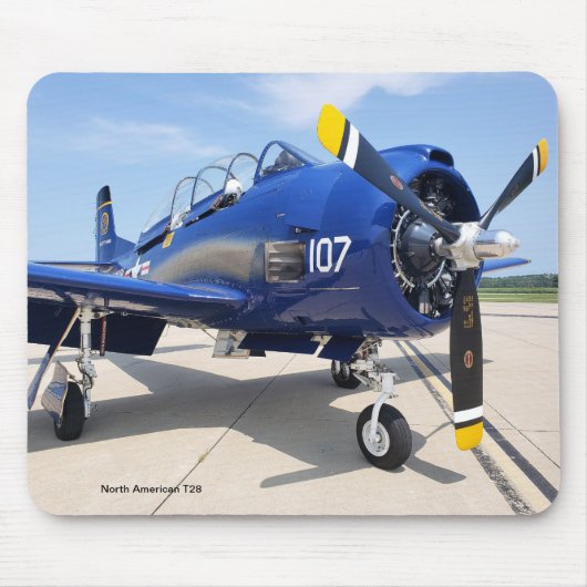 Nordamerikanischer T28 Trojan Navy Flugzeug Mouse  Mousepad (Vorne)