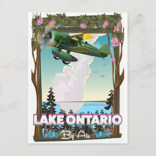 Nordamerikanisches Flugplakat Lake Ontario Postkarte