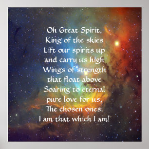 Nordamerikanisches gebürtiges indisches Gebet Poster