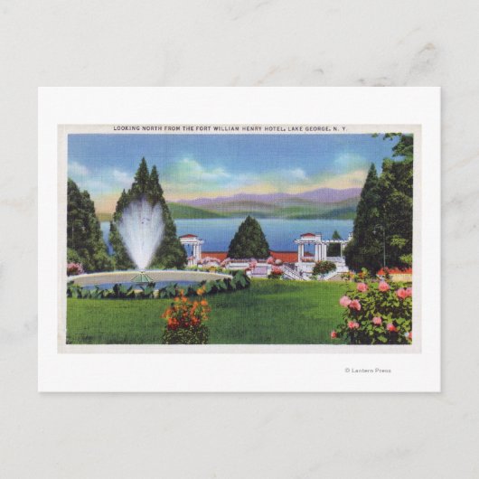 Nordansicht des Sees von Ft. William Henry Postkarte (Vorderseite)