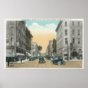 Nordansicht von Washington-Straße vom Gericht Poster