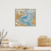 Nordatlantik-Karte Poster (Küche)