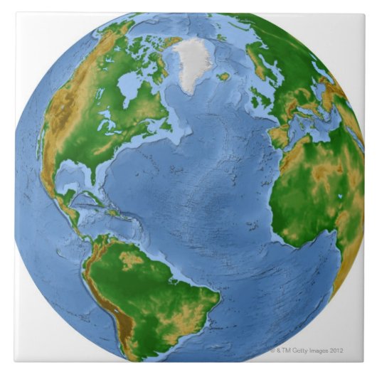 Nordatlantik-Vegetations-Karte Fliese (Vorderseite)