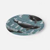 Nordatlantischer Weißwal Weihnachtssüßer Pappteller (Schrägansicht)