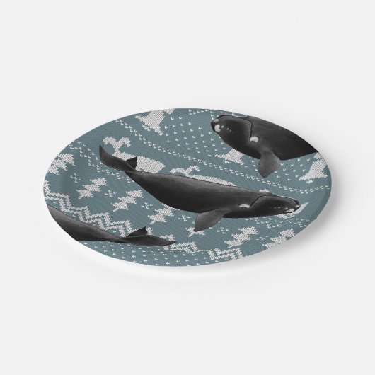 Nordatlantischer Weißwal Weihnachtssüßer Pappteller (Schrägansicht)