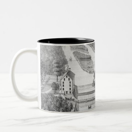 Nordaurora-Illinoisfluß 1871 von SteinLitho Zweifarbige Tasse (Links)