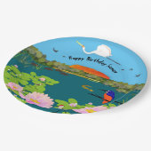 Nordaustralische Tropenlandschaft farbenfroh Pappteller (Schrägansicht)