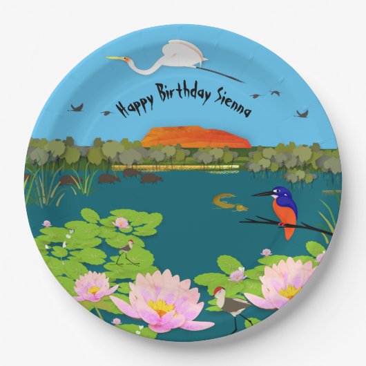 Nordaustralische Tropenlandschaft farbenfroh Pappteller (Vorderseite)