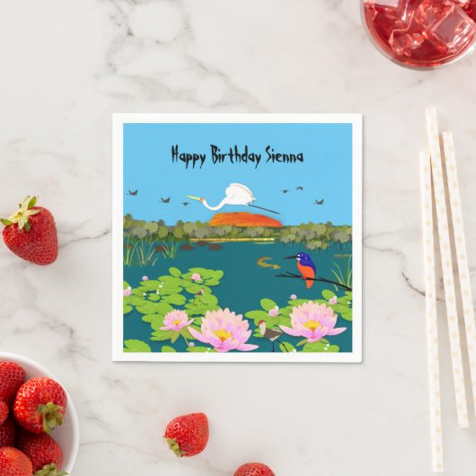 Nordaustralische Tropenlandschaft farbenfroh Serviette (Beispiel)