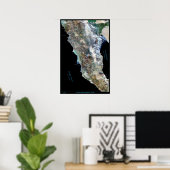 Nordbaja Kalifornien, Mexiko-Satellitenposter Poster (Heimbüro)