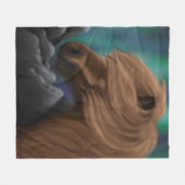 Nordbrise: Isländisches Pferd in Mitternachtsgust Fleecedecke (Vorderseite (Horizontal))