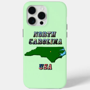 Nordcarolina-Kartenskizze, Foto & US-Flagge Text Case-Mate iPhone Hülle