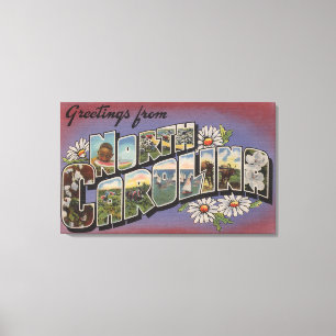 NordCarolinaLarge Buchstabe-Szenen 4 Leinwanddruck