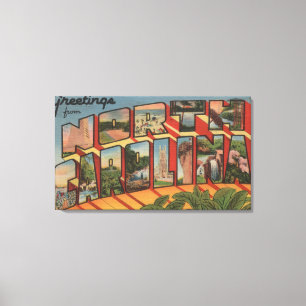 NordCarolinaLarge Buchstabe-Szenen Leinwanddruck