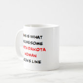Norddakota-Frau, großartig Kaffeetasse (Vorderseite Links)