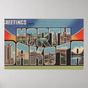NordDakotaLarge Buchstabe ScenesNorth Dakota Poster