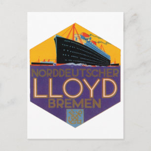 Norddeutcher Lloyd Bremen Gepäcksiegel Postkarte