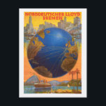 Norddeutscher Lloyd Bremen Deutschland 1920 Vintag Postkarte<br><div class="desc">Vintage Reiseplakat aus Deutschland. Veröffentlicht 1920. Bitte beachten Sie, dass unsere Plakate hochwertige Reproduktionen sind, die auf beruflichen, hochauflösenden Scans der Originale basieren. Bei unserem manuellen Retuschierprozess werden keine Filter verwendet, die originale Details oder Texturen entfernen, die Sie im Original sehen können. Alle Details bleiben unberührt. Farben korrigiert. Unvollkommenheiten beseitigt....</div>
