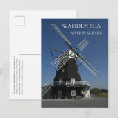 Nordermühle, Northern Mill, Pellworm Island Postkarte (Vorne/Hinten)