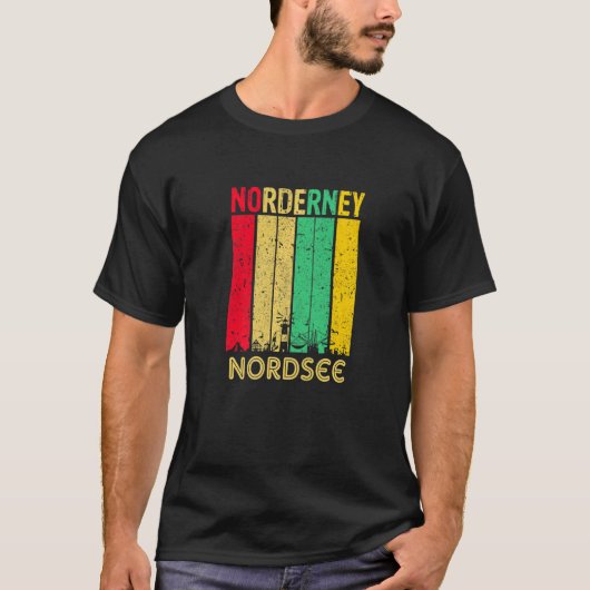 Norderney Nordsee Skyline für Touristen und Backgr T-Shirt (Vorderseite)