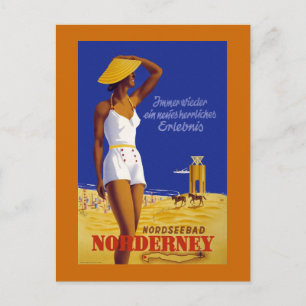 "Norderney" Vintage deutsches Reiseposter Postkarte