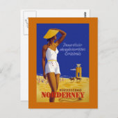 "Norderney" Vintages deutsches Reiseplakat Postkarte (Vorne/Hinten)