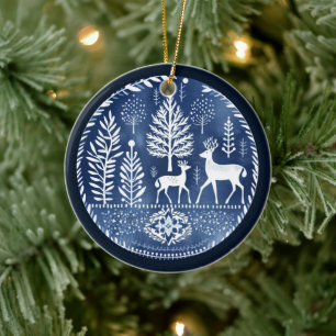 Nordeuropäisches Rentierschmuckstück Keramik Ornament