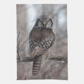Nordfalke-Eule Geschirrtuch (Vertikal)