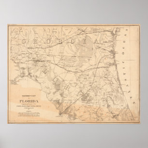 Nordflorida Vintage Karte Poster