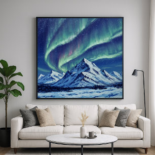 Nordgebirge - Landschaftsbild im Malerischen Stil Poster
