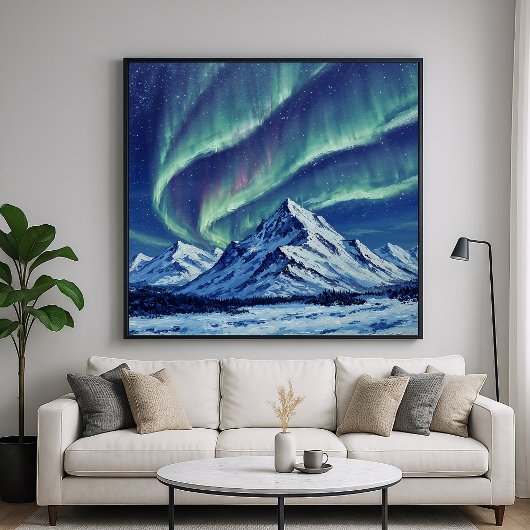 Nordgebirge - Landschaftsbild im Malerischen Stil Poster