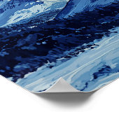 Nordgebirge - Landschaftsbild im Malerischen Stil Poster (Ecke)