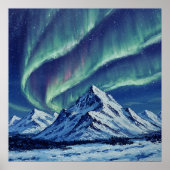 Nordgebirge - Landschaftsbild im Malerischen Stil Poster (Vorne)