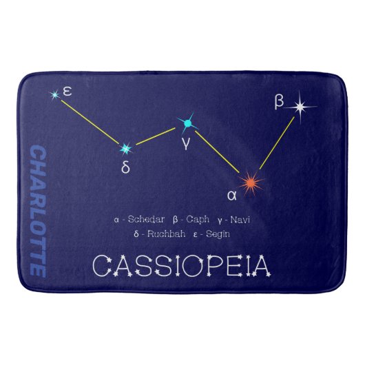 Nordhalbkugel Konstellation Kassioipeia Badematte (Vorderseite)