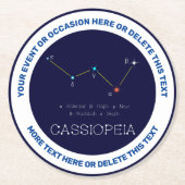 Nordhalbkugel Konstellation Kassioipeia Runder Pappuntersetzer (Vorderseite)